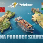 Cargo ship sailing from China to India on a 3D map, representing Pefekoot's expert China product sourcing and doorstep DDP logistics services.